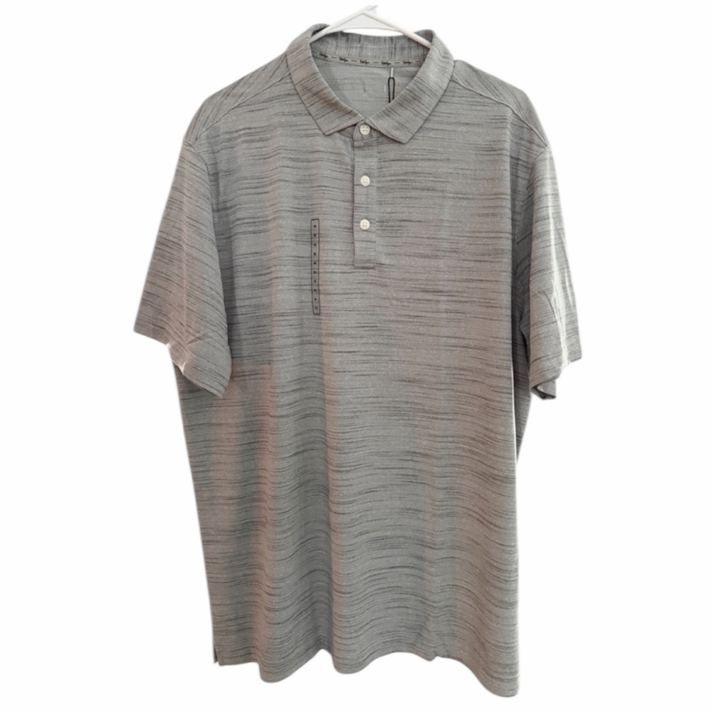 Walter Hagen Men’s P11 Striation Pique Polo Crisp White Monument Grey XL NWT
